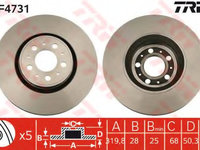 Disc frana DF4731 TRW pentru Volvo S80 Volvo V70 Volvo Xc70 Volvo S60