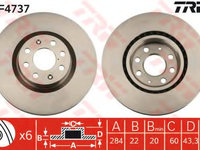 Disc frana DF4737 TRW pentru Fiat Punto Opel Corsa