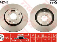 Disc frana DF4741 TRW pentru Fiat Sedici