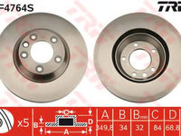 Disc frana DF4764S TRW pentru Audi Q7 Vw Touareg