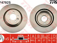 Disc frana DF4792S TRW pentru Land rover Discovery Land rover Lr4 Land rover Range rover