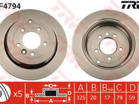 Disc frana DF4794 TRW pentru Land rover Discovery Land rover Lr4 Land rover Lr3 Land rover Range rover