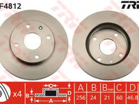 Disc frana DF4812 TRW pentru Daewoo Rezzo Daewoo Tacuma Daewoo Evanda Chevrolet Rezzo Chevrolet Tacuma Chevrolet Evanda Daewoo Lacetti Daewoo Magnus