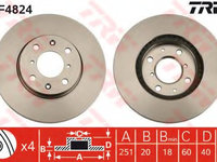 Disc frana DF4824 TRW pentru Opel Agila