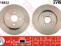 Disc frana DF4832 TRW pentru Toyota Vitz Toyota Yaris Toyota Yarisvitz Toyota Iq Toyota Viosyaris