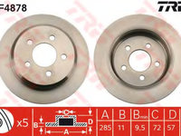 Disc frana DF4878 TRW pentru Jeep Wrangler 1991 1992 1993 1994 1995 1996