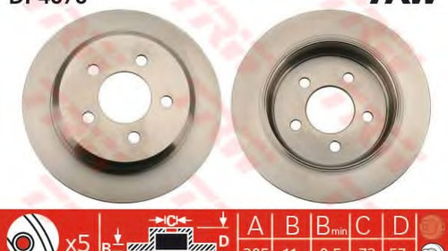 Disc frana DF4878 TRW pentru Jeep Wrangler 19