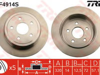 Disc frana DF4914S TRW pentru Jeep Commander 2005 2006 2007 2008 2009 2010