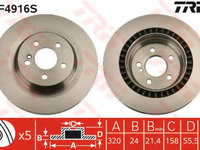 Disc frana DF4916S TRW pentru Mercedes-benz S-class Mercedes-benz Sl