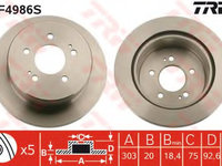 Disc frana DF4986S TRW pentru Hyundai H Hyundai H-1 Hyundai Satallite