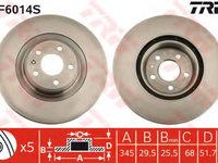 Disc frana DF6014S TRW pentru Audi Q5 Audi A5 Audi A4