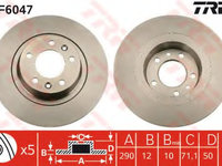 Disc frana DF6047 TRW pentru Peugeot 407