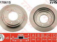 Disc frana DF7061S TRW pentru Mitsubishi Montero Mitsubishi Pajero Mitsubishi Pajeroshogun Mitsubishi Shogun Mitsubishi Challenger Mitsubishi G-wagon