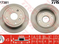 Disc frana DF7381 TRW pentru Chevrolet Aveo 2005 2006 2007