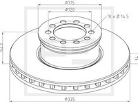 Disc frana fata (01666200A PETERS ENNEPETAL) MERCEDES-BENZ