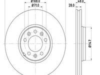 Disc frana fata 12108563 MTR pentru Peugeot 508 Fiat Scudo CitroEn C5 Peugeot Expert CitroEn Dispatch CitroEn Jumpy Peugeot 407 Toyota Proace