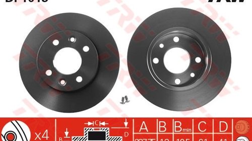 DISC FRANA FATA DACIA/RENAULT, TRW DF1013