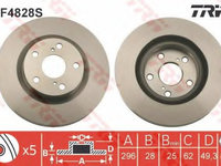 DISC FRANA FATA DF4828S TRW pentru Toyota Rav 2005 2006 2007 2008 2009 2010 2011 2012 2013