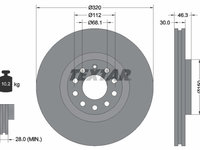 DISC FRANA Fata Dreapta/Stanga AUDI A4 B6 Convertible (8H7) TEXTAR 92106705 2002 2003 2004 2005