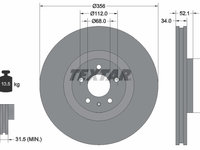 DISC FRANA Fata Dreapta/Stanga AUDI A6 Allroad C7 (4GH, 4GJ) TEXTAR 92238205 2012 2013 2014 2015 2016