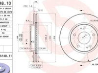 Disc frana Fata Dreapta/Stanga CHRYSLER SEBRING, DODGE AVENGER, MITSUBISHI ECLIPSE I, ECLIPSE II 2.0/2.5 04.91-12.00