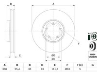 DISC FRANA Fata Dreapta/Stanga FORD TRANSIT CUSTOM V362 Bus (F3) BOSCH 0 986 479 F46 2012 2013 2014 2015