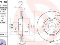 Disc frana Fata Dreapta/Stanga HYUNDAI COUPE II, I30, SONATA V, SONATA VI, TIBURON, TUCSON, KIA CARENS III, CEE'D, MAGENTIS, PRO CEE'D, SOUL I, SPORTAGE II, VENGA 1.4-3.3 01.01-