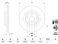 DISC FRANA Fata Dreapta/Stanga INFINITI JX SUV (L50) BOSCH 0 986 479 F33 2012