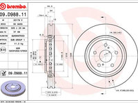 DISC FRANA Fata Dreapta/Stanga LEXUS NX II (_A2_, _H2_) BREMBO 09.D988.11 2021