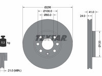 DISC FRANA Fata Dreapta/Stanga OPEL ASTRA G CLASSIC Saloon (T98) TEXTAR 92091803 2004 2005 2006 2007 2008 2009