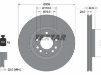 DISC FRANA Fata Dreapta/Stanga OPEL ZAFIRA / ZAFIRA FAMILY B (A05) TEXTAR 92110905 2005 2006 2007 2008 2009 2010 2011 2012 2013 2014 2015