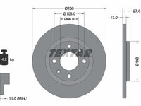 DISC FRANA Fata Dreapta/Stanga PEUGEOT PARTNER ORIGIN Box Body/MPV (G_) TEXTAR 92089103 2008 2009 2010 2011 2012 2013 2014 2015