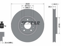 DISC FRANA Fata Dreapta/Stanga RENAULT GRAND SCENIC III (JZ0/1_) TEXTAR 92195403 2009