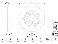 DISC FRANA Fata Dreapta/Stanga SUZUKI SWIFT V (AZ) BOSCH 0 986 479 F37 2017