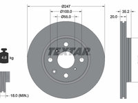 DISC FRANA Fata Dreapta/Stanga TOYOTA AYGO (_B4_) TEXTAR 92141903 2014