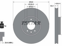 DISC FRANA Fata Dreapta/Stanga VW CALIFORNIA T5 Camper (7EC, 7EF, 7EG, 7HF) TEXTAR 92230305 2007 2008 2009 2010 2011 2012 2013 2014 2015