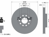 DISC FRANA Fata Dreapta/Stanga VW PASSAT B5 (3B2) TEXTAR 92121005 1996 1997 1998 1999 2000