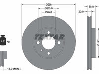 DISC FRANA Fata Dreapta/Stanga VW POLO III CLASSIC (6V2) TEXTAR 92036803 1995 1996 1997 1998 1999 2000 2001 2002