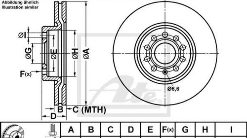 Disc frana fata Passat ..atee 24.0125-0158.