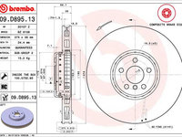 DISC FRANA Fata Stanga BMW 5 Touring Van (G31) BREMBO 09.D895.13 2017