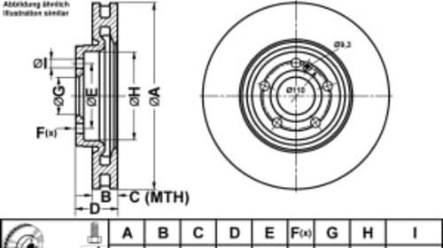 Disc frana fata stanga/dreapta MERCEDES A (V1