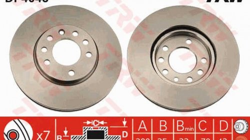 Disc Frana Fata Trw Opel Astra G 1998-2004 DF4048