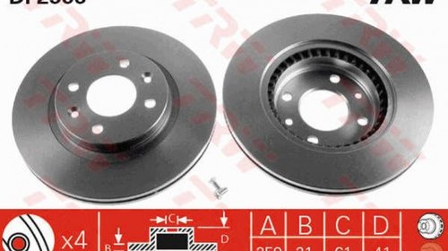 Disc Frana Fata Trw Renault Megane 1 1995-2008 DF2586