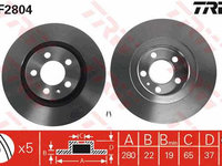 Disc frana fata VW Bora 1998-2005, TRW DF2804