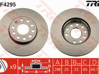 Disc frana fata VW Golf 5 2003-2008, TRW DF4295