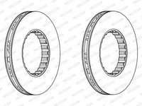 Disc frana FCR259A FERODO pentru Vw Polo Vw Golf Vw Crafter Volvo Fh Volvo Fm Volvo Fl Volvo Fe Volvo B