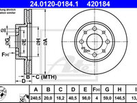 Disc frana FIAT 500 (312) (2007 - 2020) ATE 24.0120-0184.1