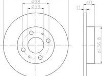 Disc frana FIAT 500 312 HELLA 8DD355103151