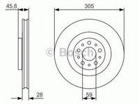 Disc frana FIAT 500L (199) (2012 - 2016) BOSCH 0 986 479 736 piesa NOUA