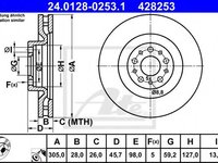 Disc frana FIAT 500L (199_) (2012 - 2020) ATE 24.0128-0253.1